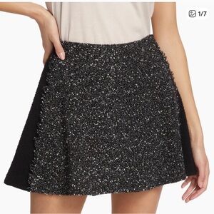 NWOT Rag & Bone Black and Silver Mini Skirt